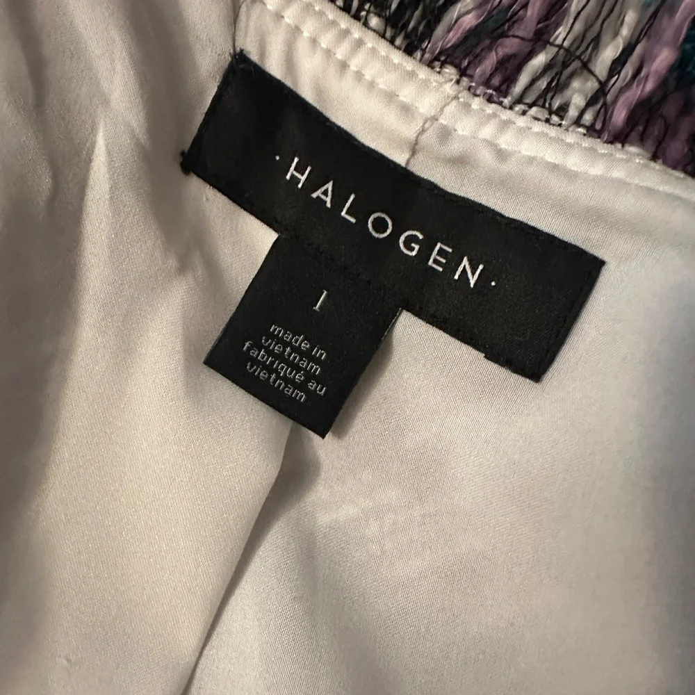 NWT Halogen LAVENDER MULTI Tweed Jacket Size L